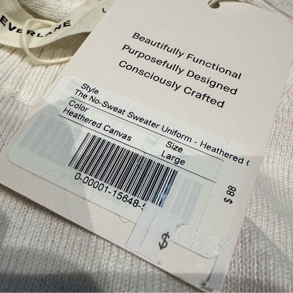Everlane Men’s The No-Sweat Sweater Uniform Heather Canvas Large New with Tag - Picture 12 of 15